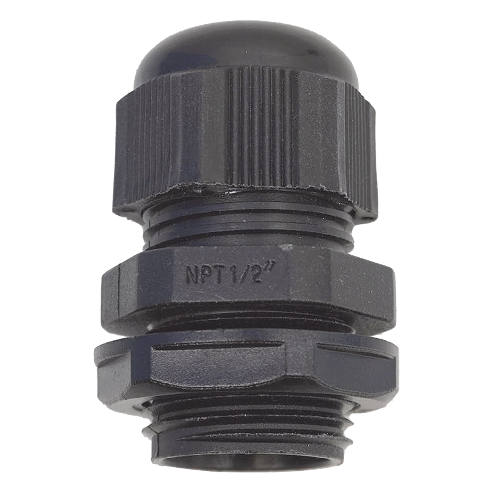 Conector Plástico Negro Tipo Glándula para Rosca NPT 1/2" - Imagen 3