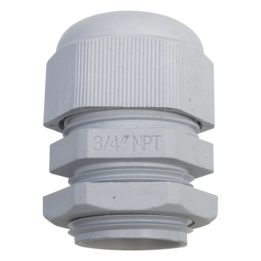 Conector Plástico Blanco Tipo Glándula para Rosca NPT 3/4" - Imagen 2