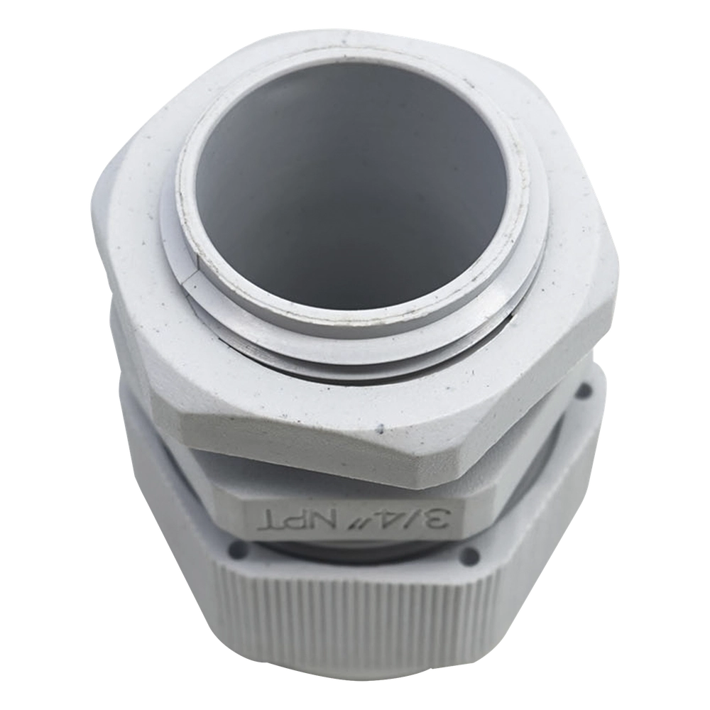 Conector Plástico Blanco Tipo Glándula para Rosca NPT 3/4" - Imagen 3