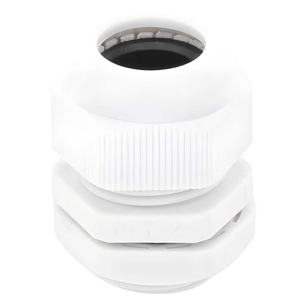 Conector Plástico Blanco Tipo Glándula para Rosca NPT 3/4" - Imagen 6