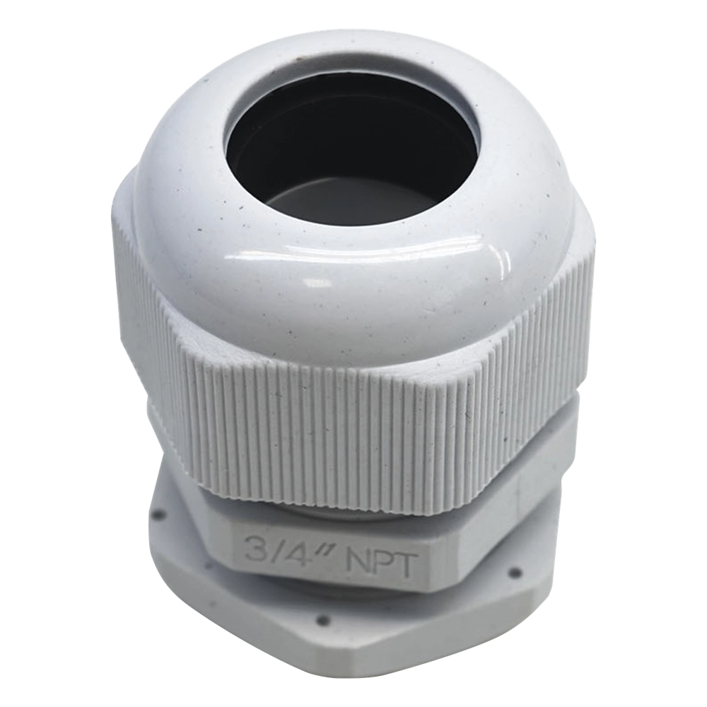 Conector Plástico Blanco Tipo Glándula para Rosca NPT 3/4"