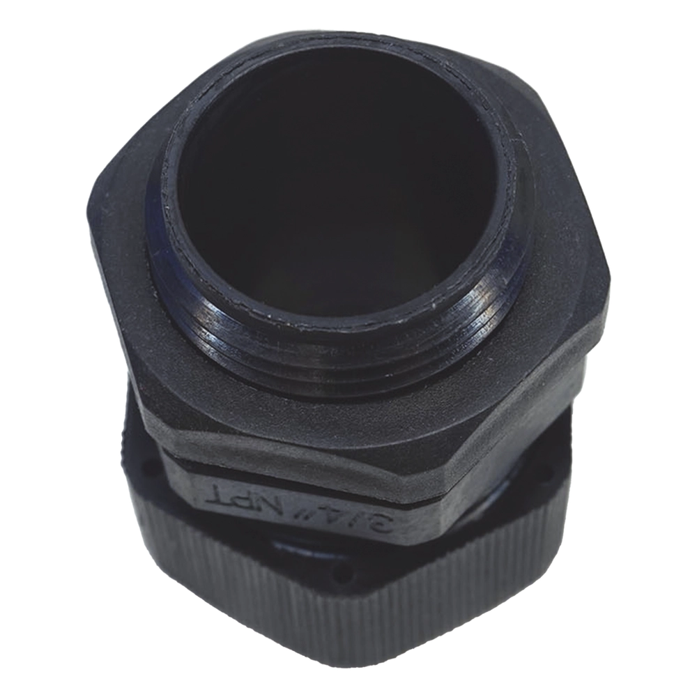 Conector Plástico Negro Tipo Glándula para Rosca NPT 3/4" - Imagen 3