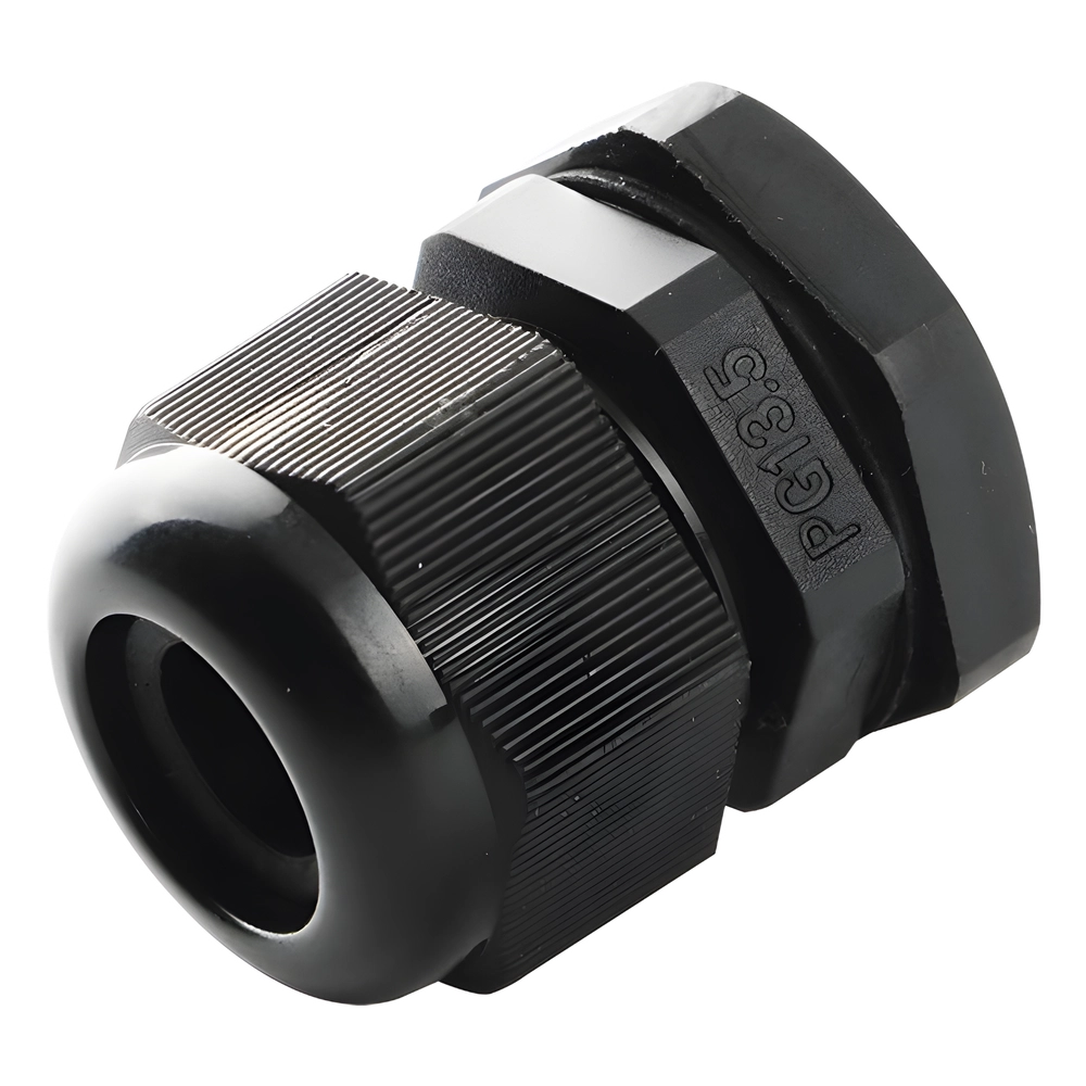 Conector Plástico Negro Tipo Glándula para Cable de 3.5 a 6 mm de Diámetro.