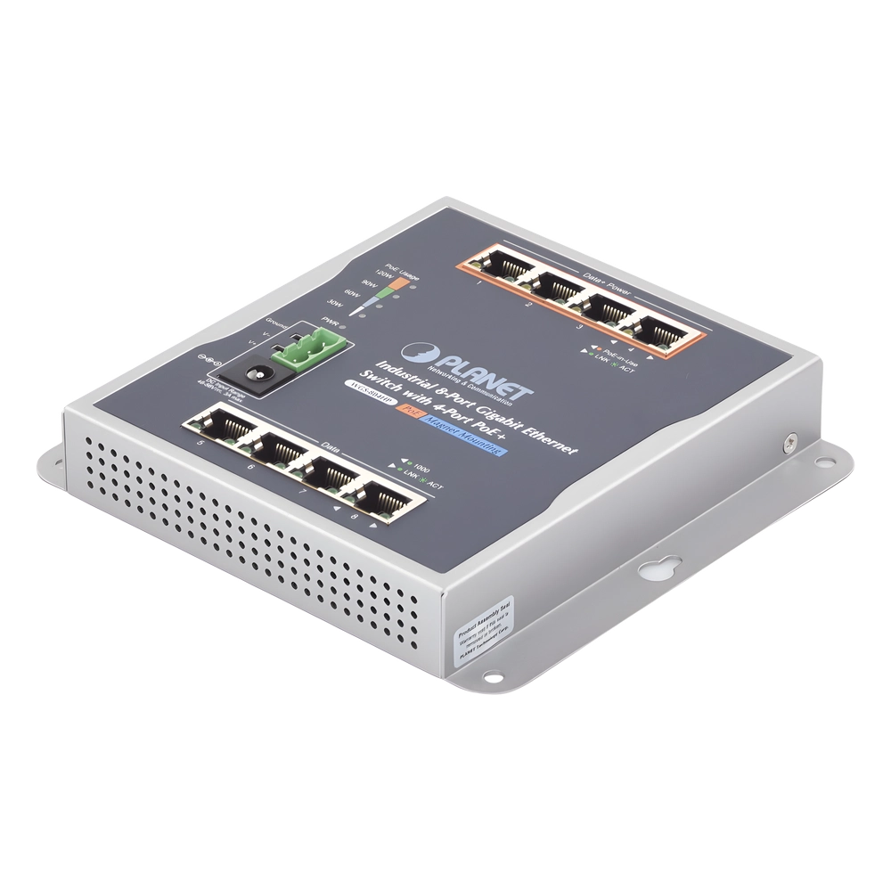 Switch Industrial No Administrable, Múltiple Montaje (Pared, Riel DIN y Magnético), 8 Puertos Gigabit con 4 puertos PoE 802.3at, Hasta 120 W. - Imagen 6