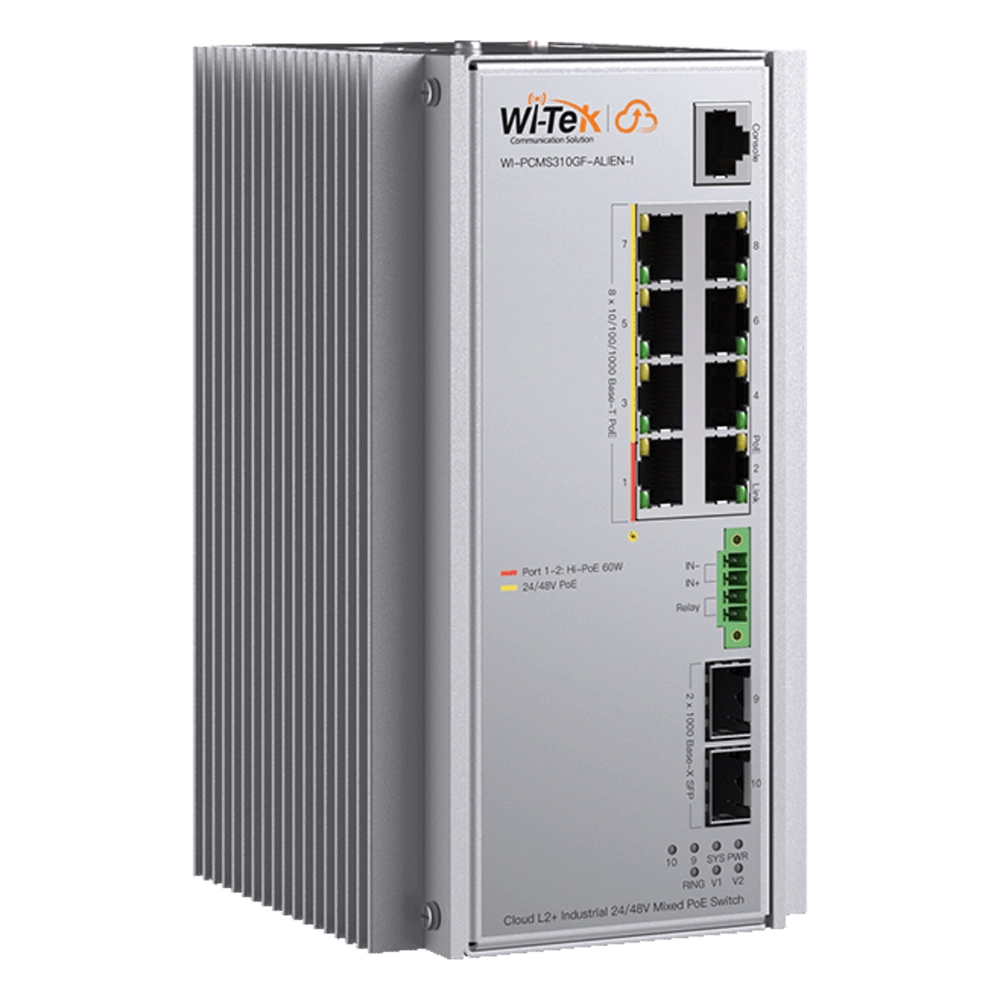 Switch Industrial Administrable Gigabit con 2 Puertos PoE bt + 6 Puertos PoE af/at o 24 V Pasivo + 2 SFP Gigabit, 240 W - Imagen 3