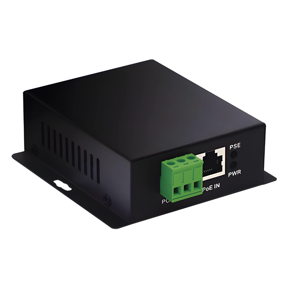 Convertidor PoE Industrial / Entrada PoE 802.3 af/at / Salida PoE pasivo 24V / Conexión plug and play / Alcance de hasta 100 metros / Ideales para Enlaces Inalámbricos