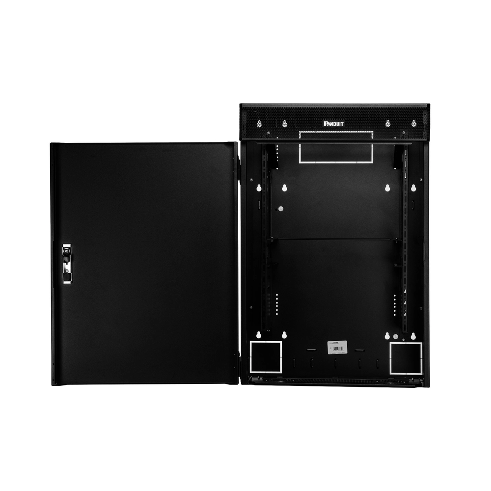 Gabinete de Montaje en Pared TrueEdge™, Con 6 UR para Equipo Activo y 6 UR para Paneles de Parcheo, Fabricado en Acero, Color Negro - Imagen 2